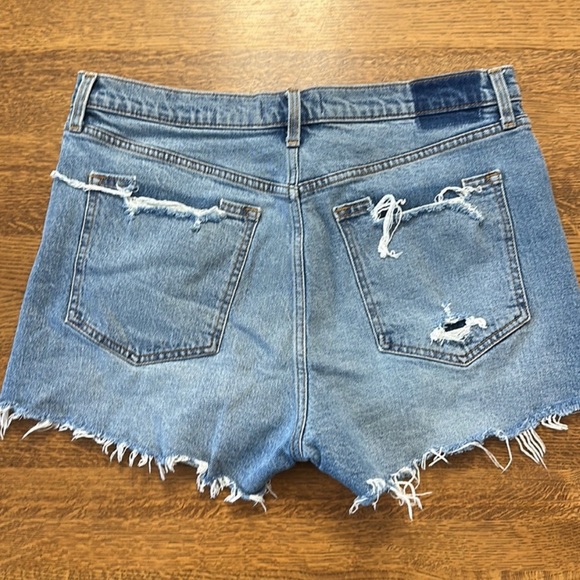High Rise Distressed Mom Shorts - Picture 2 of 3
